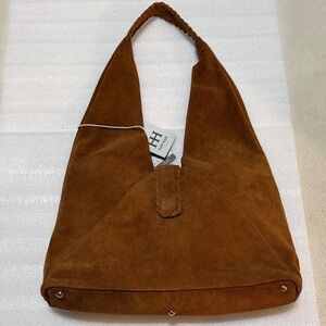 Haute Hippie Suede Brown Shoulder Hobo Bag Soft NWT
